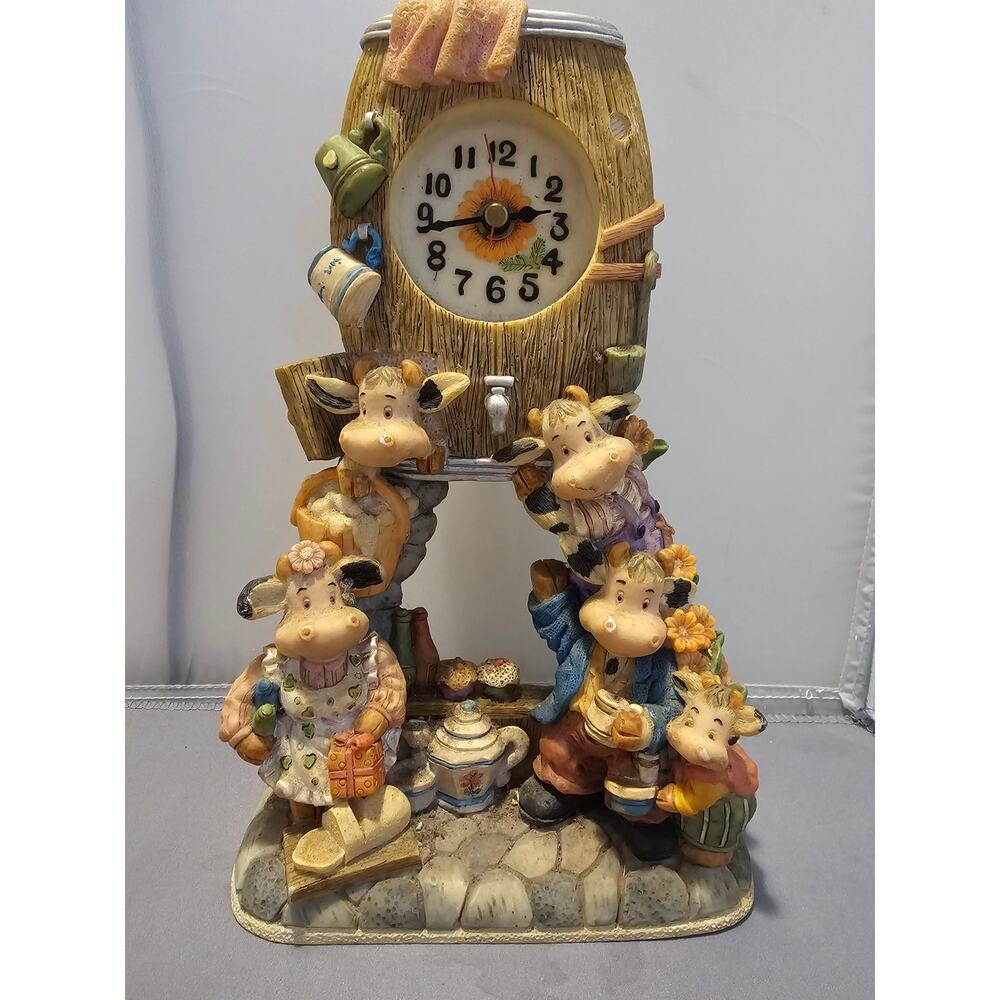 Vintage/1990's Cows Mantel/Shelf Pendulum Clock - Takehope Quartz - Parts Only